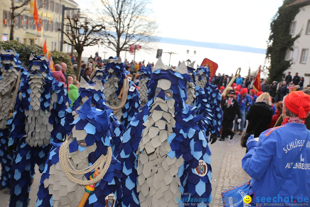 Fasnetsumzug mit Narrenbaumstellen: Meersburg am Bodensee, 24.02.2019