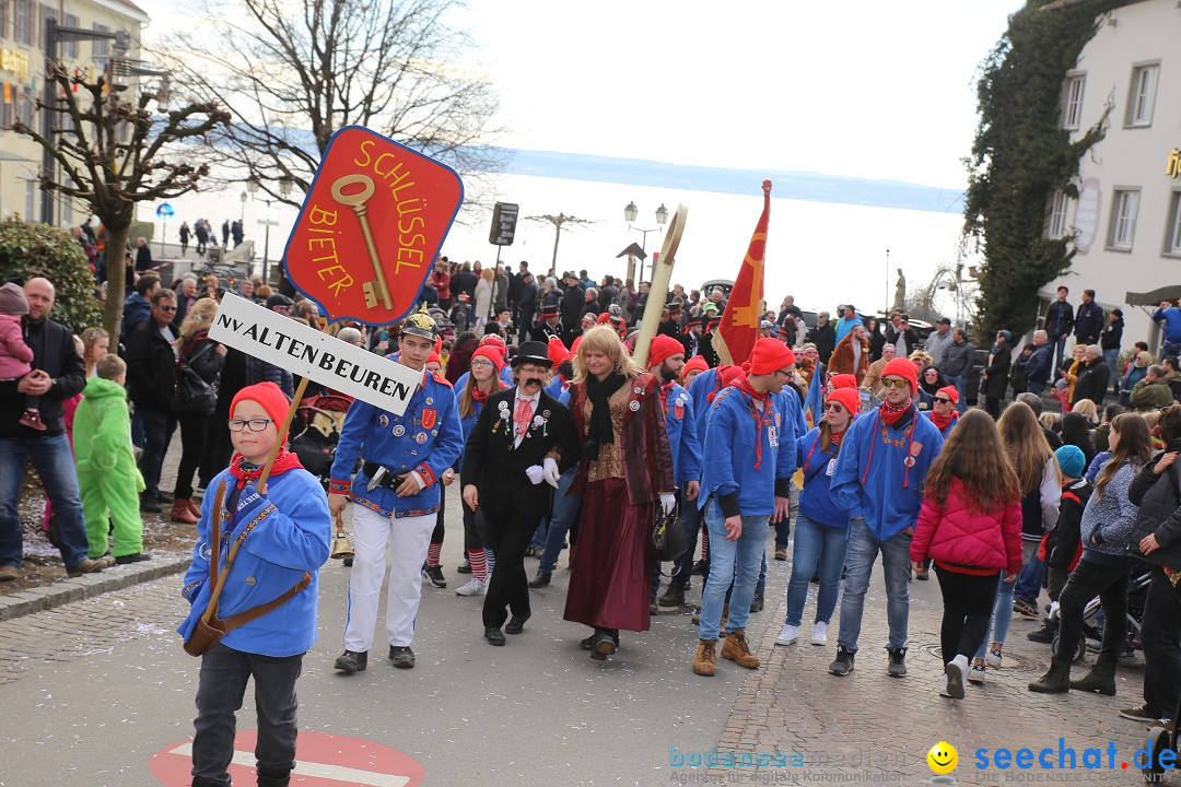 Fasnetsumzug mit Narrenbaumstellen: Meersburg am Bodensee, 24.02.2019