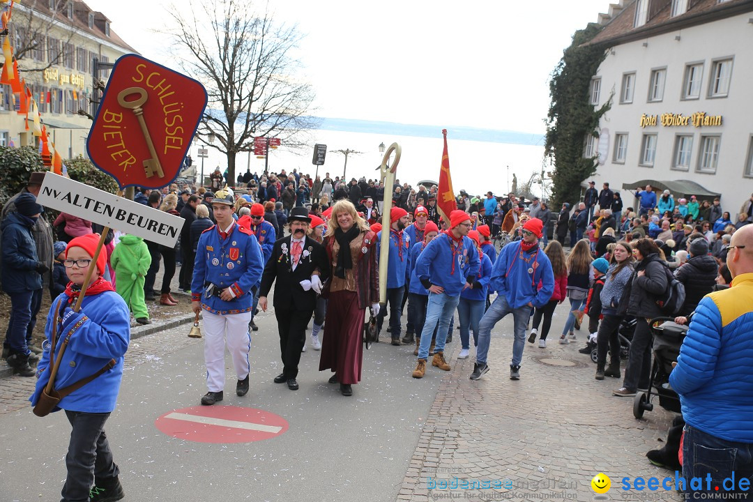 Fasnetsumzug mit Narrenbaumstellen: Meersburg am Bodensee, 24.02.2019