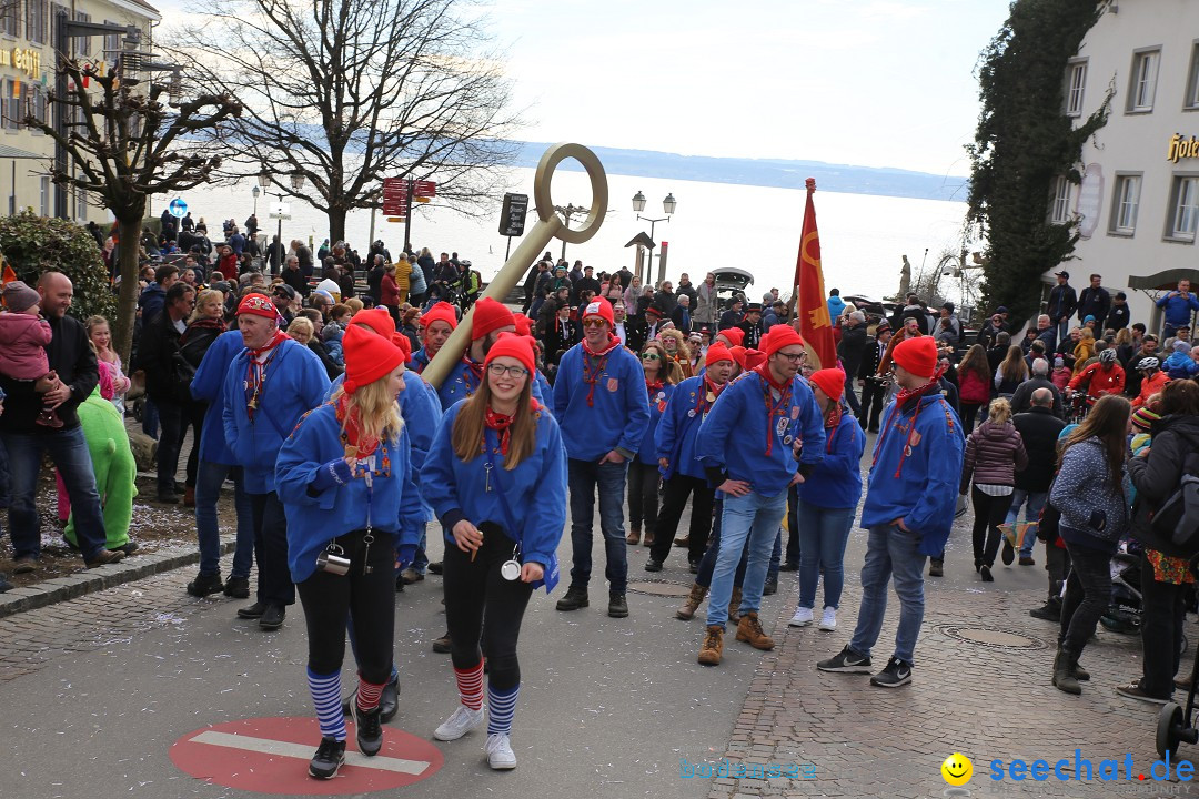 Fasnetsumzug mit Narrenbaumstellen: Meersburg am Bodensee, 24.02.2019