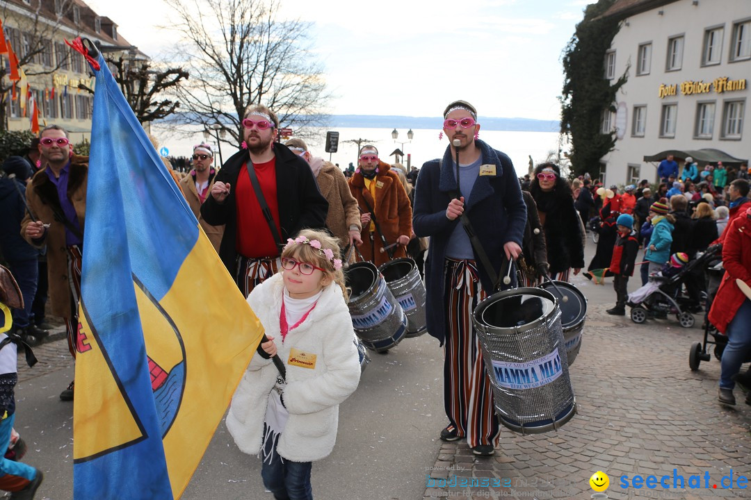 Fasnetsumzug mit Narrenbaumstellen: Meersburg am Bodensee, 24.02.2019