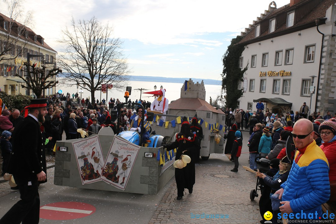 Fasnetsumzug mit Narrenbaumstellen: Meersburg am Bodensee, 24.02.2019