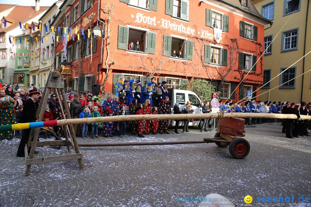 Fasnetsumzug mit Narrenbaumstellen: Meersburg am Bodensee, 24.02.2019