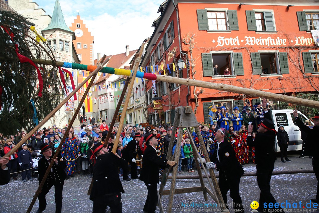 Fasnetsumzug mit Narrenbaumstellen: Meersburg am Bodensee, 24.02.2019