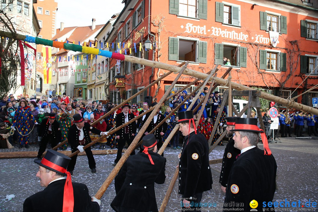 Fasnetsumzug mit Narrenbaumstellen: Meersburg am Bodensee, 24.02.2019