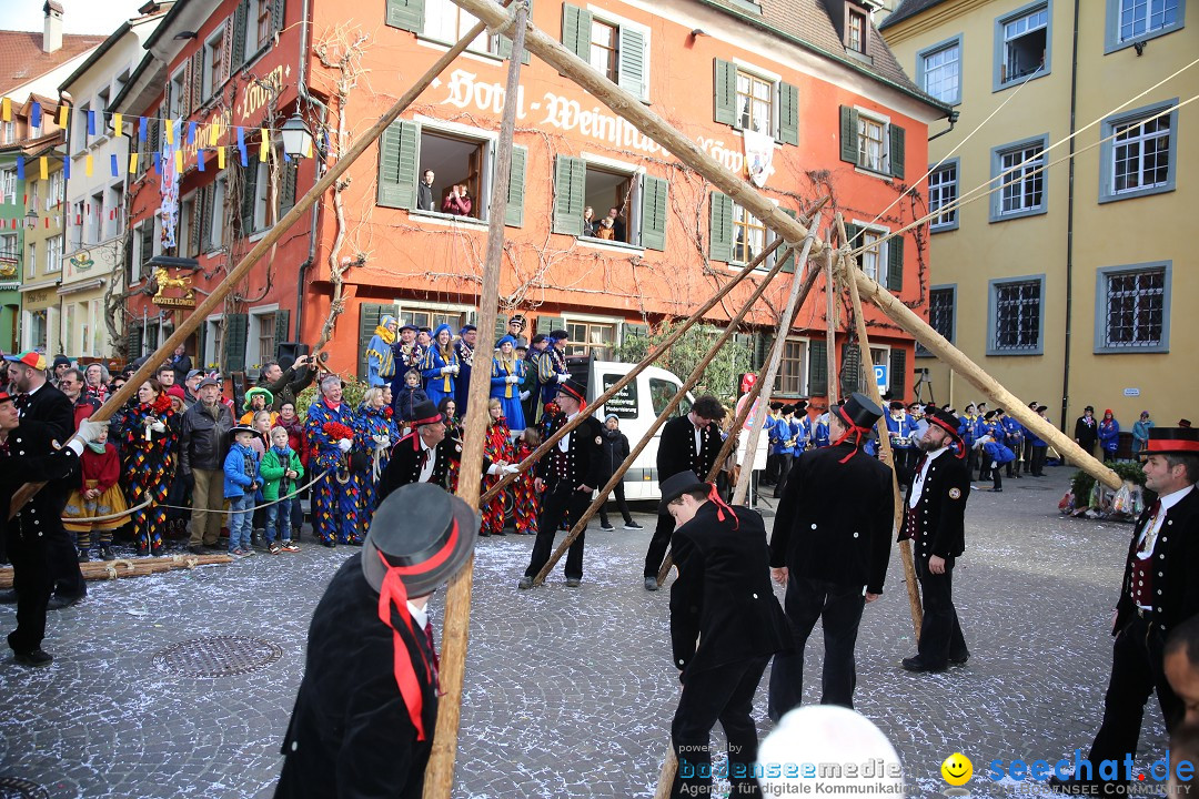 Fasnetsumzug mit Narrenbaumstellen: Meersburg am Bodensee, 24.02.2019