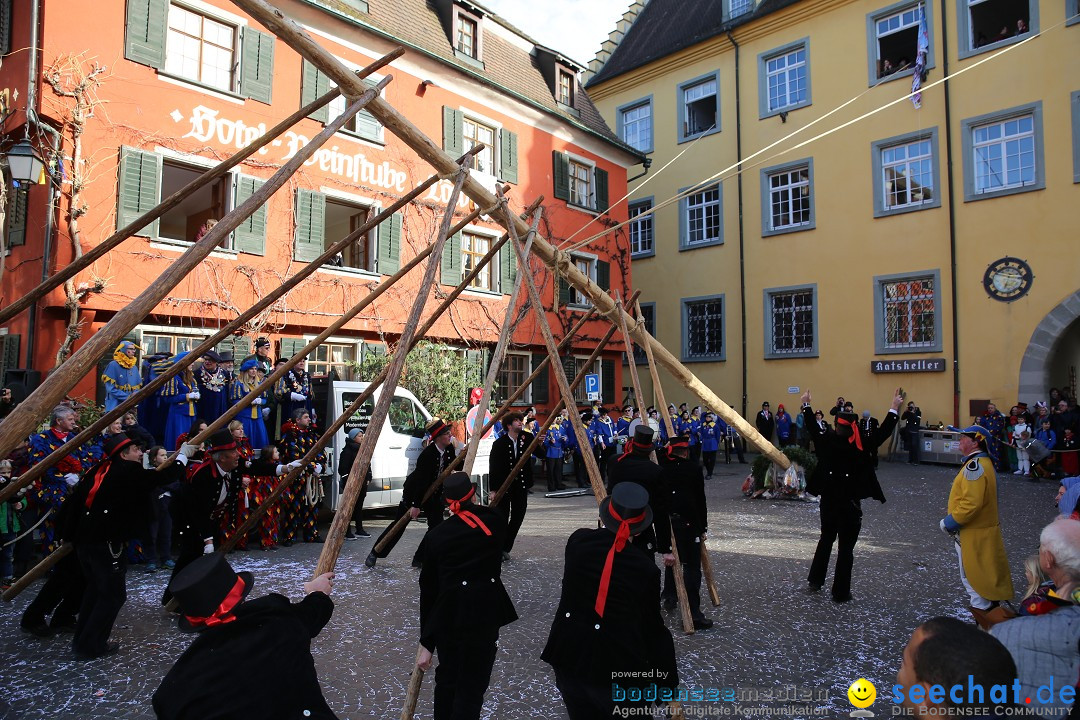 Fasnetsumzug mit Narrenbaumstellen: Meersburg am Bodensee, 24.02.2019