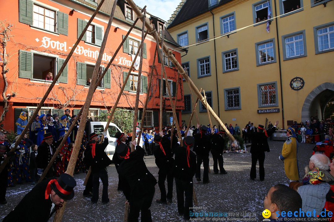 Fasnetsumzug mit Narrenbaumstellen: Meersburg am Bodensee, 24.02.2019