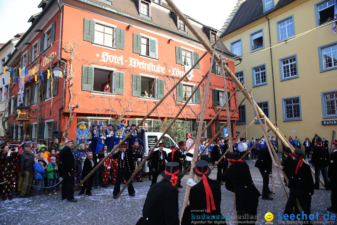 Fasnetsumzug mit Narrenbaumstellen: Meersburg am Bodensee, 24.02.2019