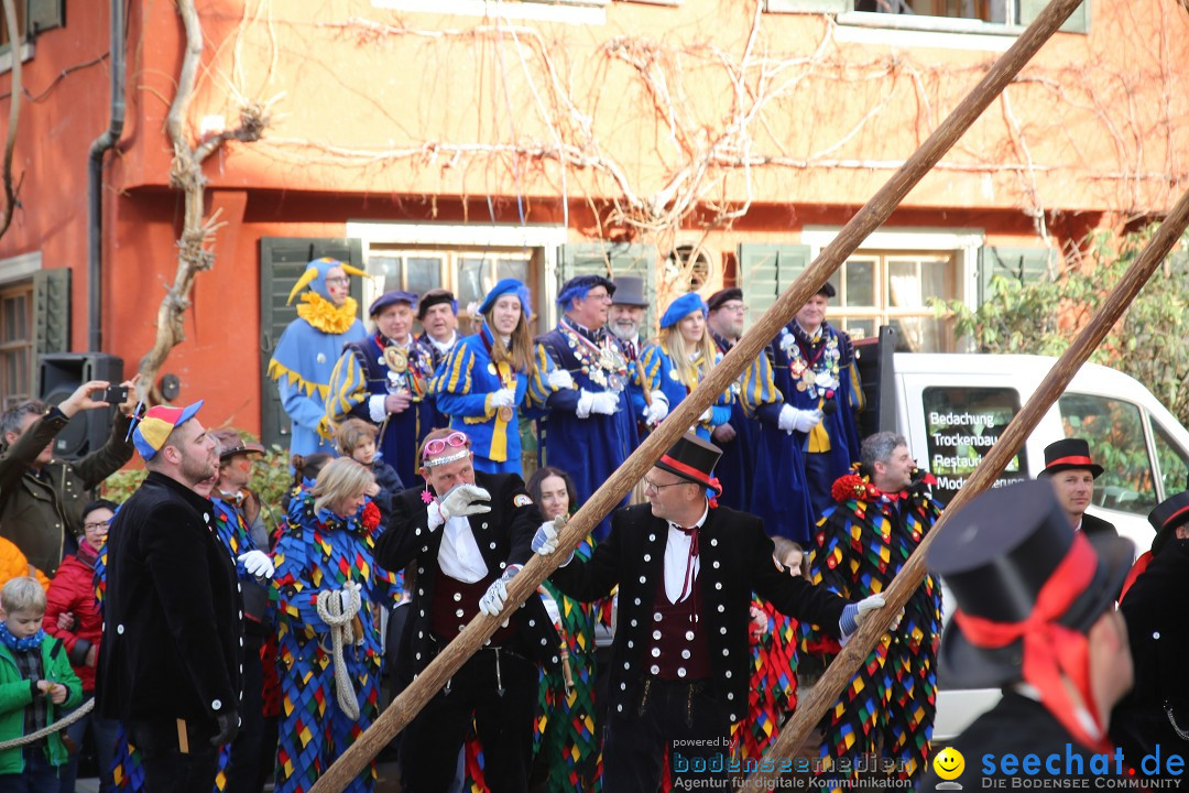 Fasnetsumzug mit Narrenbaumstellen: Meersburg am Bodensee, 24.02.2019