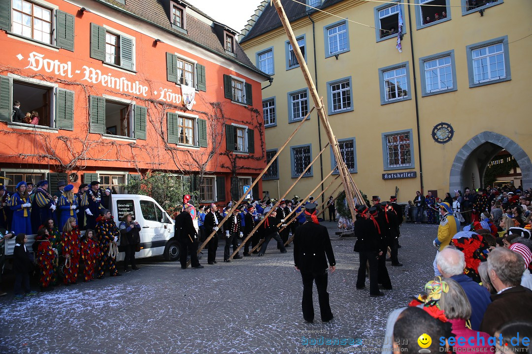 Fasnetsumzug mit Narrenbaumstellen: Meersburg am Bodensee, 24.02.2019