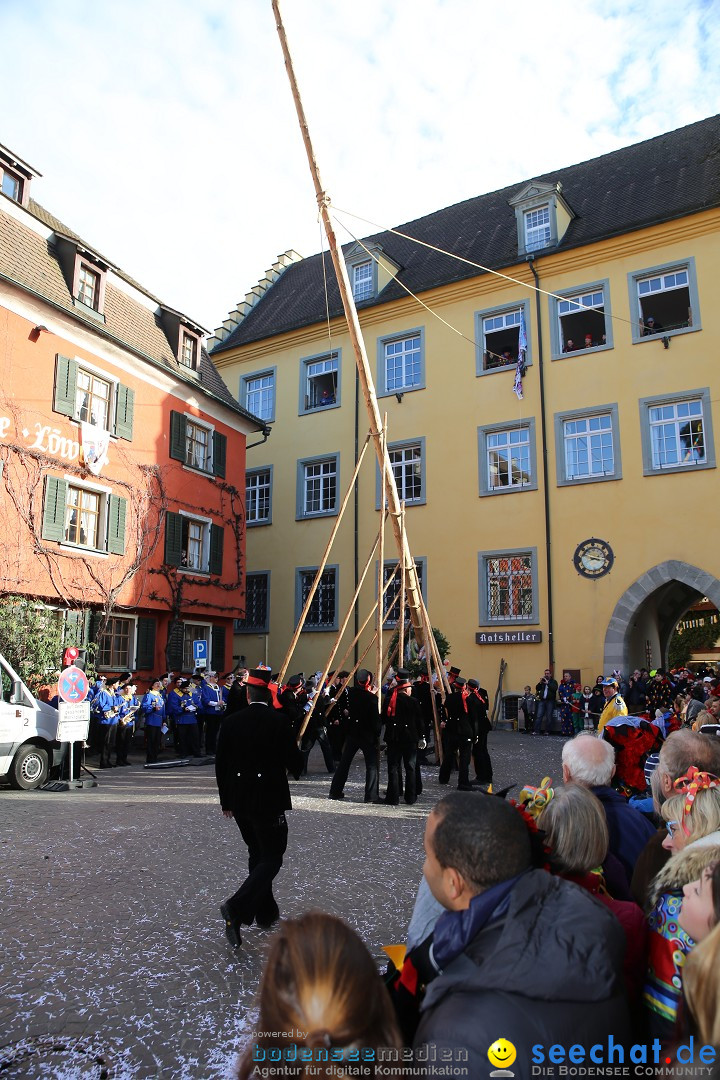 Fasnetsumzug mit Narrenbaumstellen: Meersburg am Bodensee, 24.02.2019