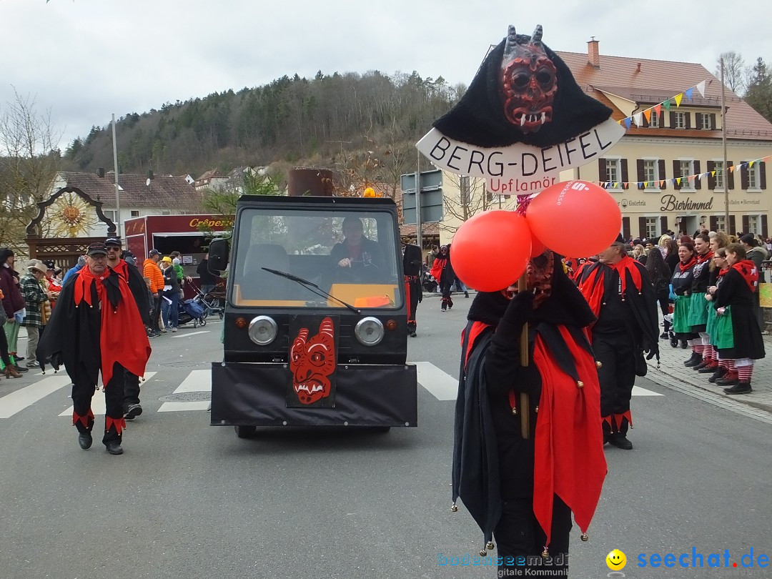 Fasnetsumzug, Narrensprung mit ueber 1200 Narren: Zwiefalten, 23.02.2020