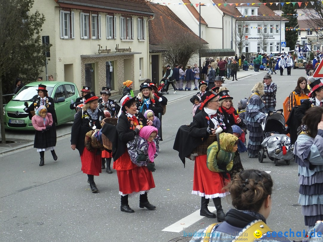 Fasnetsumzug, Narrensprung mit ueber 1200 Narren: Zwiefalten, 23.02.2020