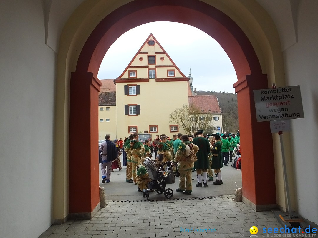 Fasnetsumzug, Narrensprung mit ueber 1200 Narren: Zwiefalten, 23.02.2020