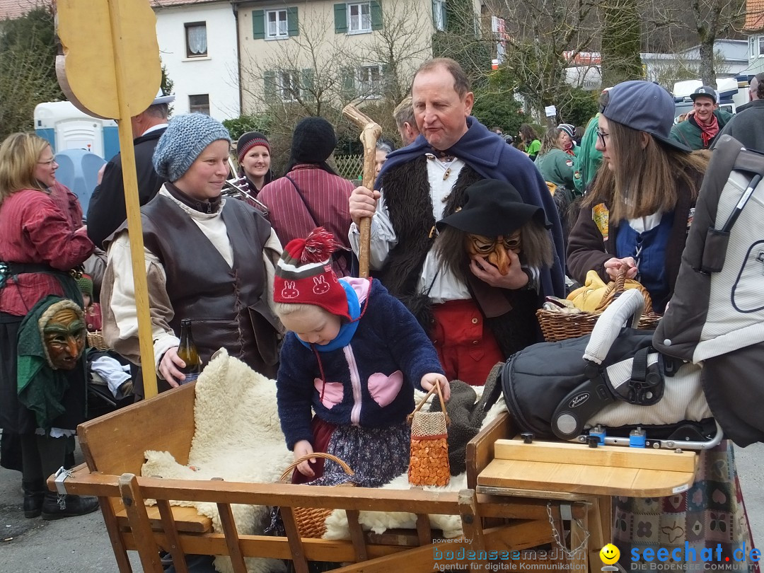 Fasnetsumzug, Narrensprung mit ueber 1200 Narren: Zwiefalten, 23.02.2020