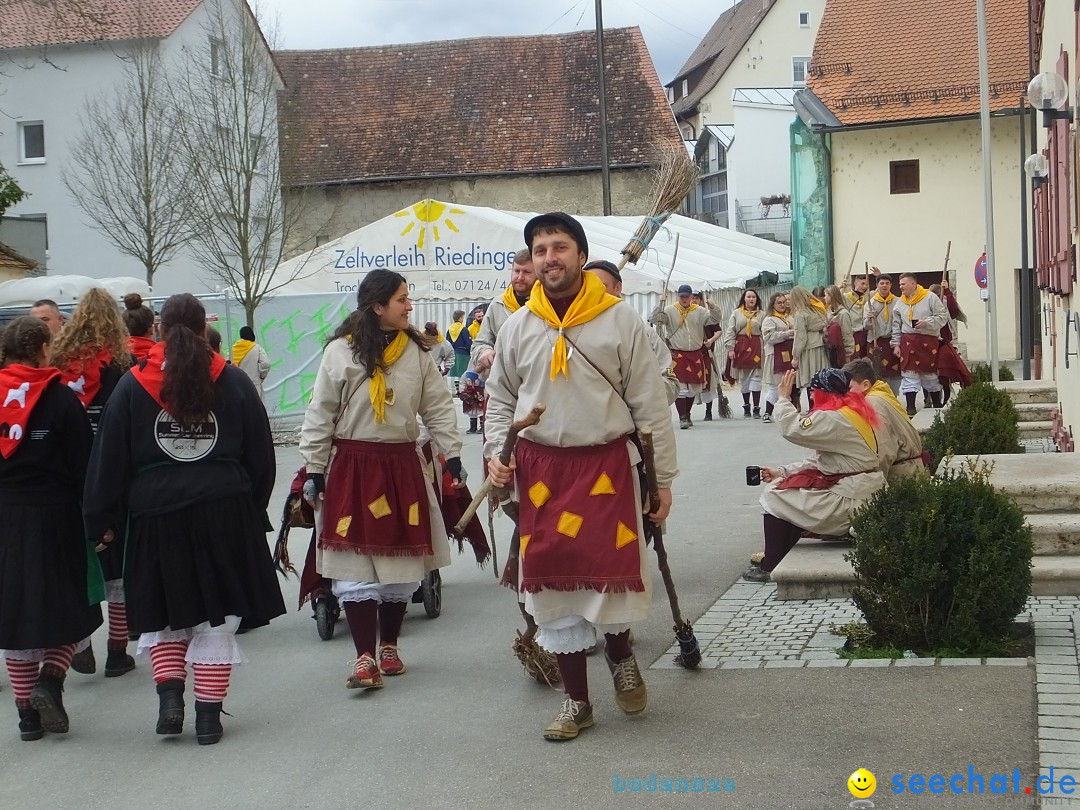 Fasnetsumzug, Narrensprung mit ueber 1200 Narren: Zwiefalten, 23.02.2020