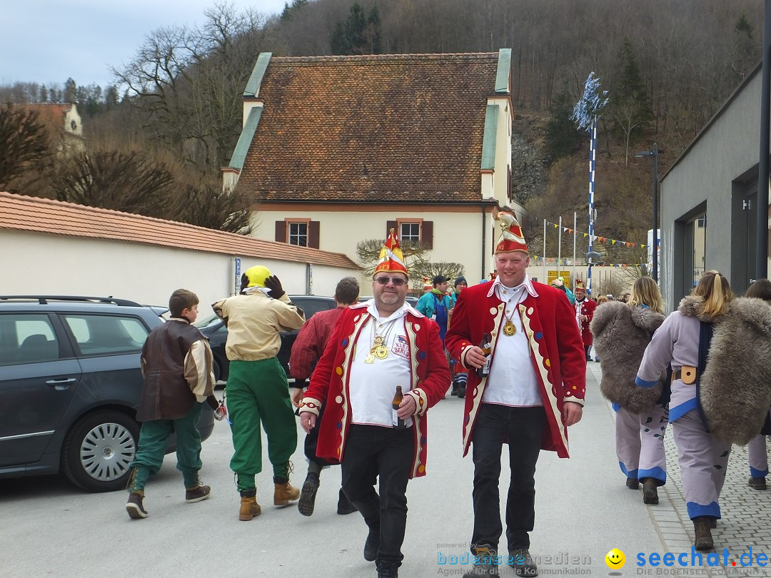 Fasnetsumzug, Narrensprung mit ueber 1200 Narren: Zwiefalten, 23.02.2020