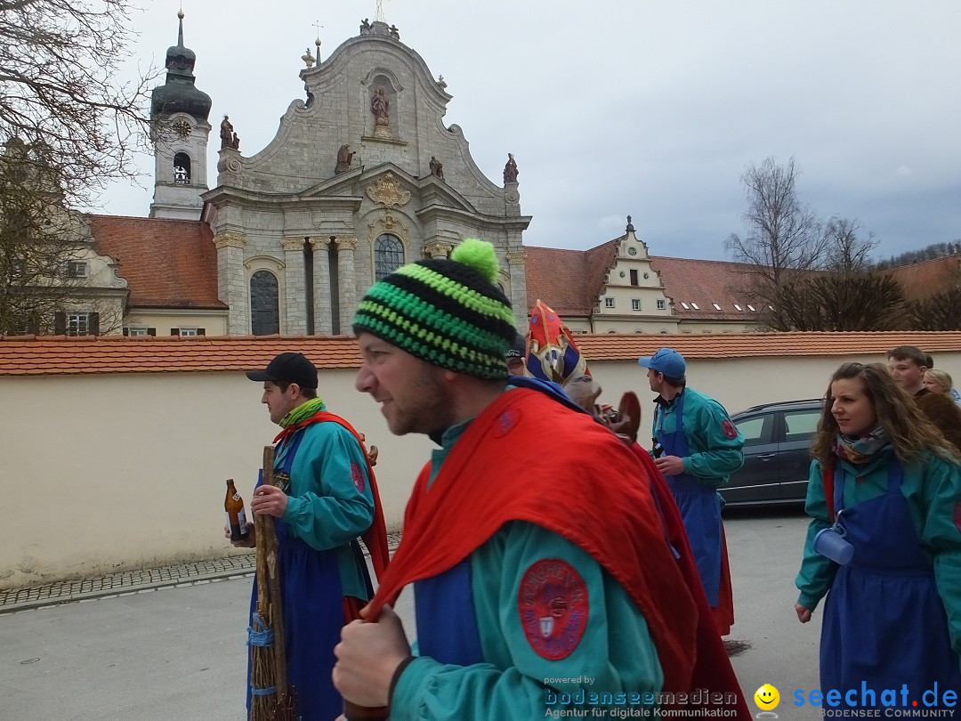 Fasnetsumzug, Narrensprung mit ueber 1200 Narren: Zwiefalten, 23.02.2020