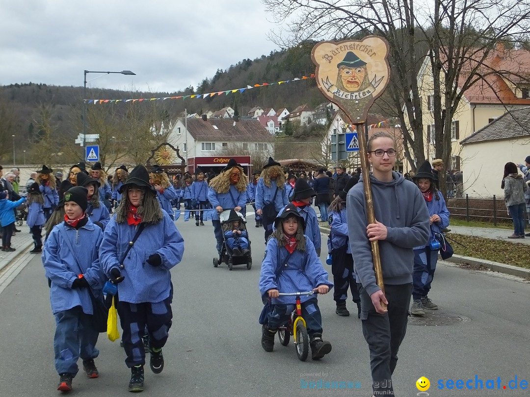 Fasnetsumzug, Narrensprung mit ueber 1200 Narren: Zwiefalten, 23.02.2020