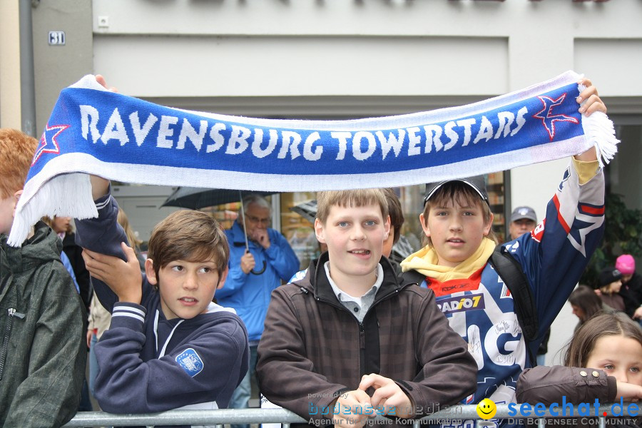 Meisterfeier Eishockey: Ravensburg Towerstars: Ravensburg, 29.04.2011